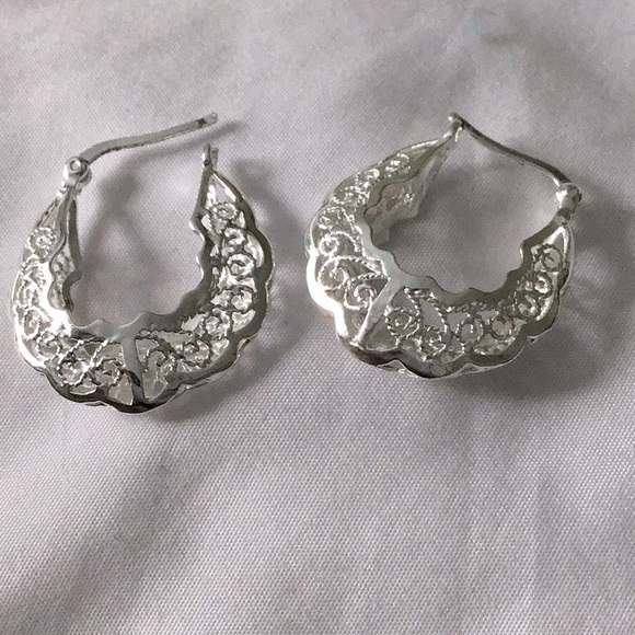 ✅Firm Price✅PURE 10.0% Silver Filigree Hoops - Picture 4 of 4
